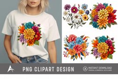 Watercolor Colorful Birth Month Flower Clipart Product Image 1