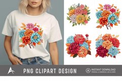 Watercolor Colorful Birth Month Flower Clipart Product Image 1