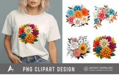 Watercolor Colorful Birth Month Flower Clipart Product Image 1