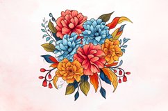 Watercolor Colorful Birth Month Flower Clipart Bundle Product Image 3