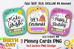 Colorful Birthday Money Card PNG 3 Designs | Birthday Gifts Product Image 1