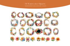 Watercolor Bright Flowers Summer Spring Clipart Product Image 2