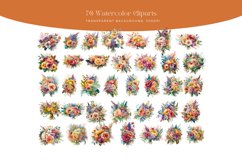 Watercolor Bright Flowers Summer Spring Clipart Product Image 3