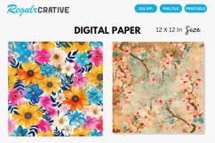 Colorful Blossom Flowers Seamless Digital Paper Product Image 1