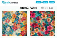 Colorful Blossom Flowers Seamless Digital Paper Product Image 1