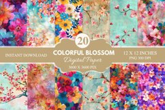 Colorful Blossom Flowers Seamless Digital Paper Bundle Product Image 1