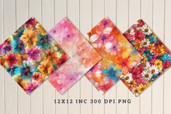 Colorful Blossom Flowers Seamless Digital Paper Bundle Product Image 2