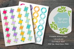 Colorful Botanical Hex Small Summer Round Labels 24 per Paper