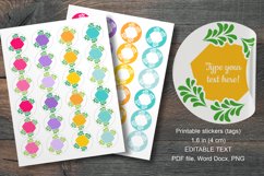 Colorful Botanical Hex Small Summer Round Labels 24 per Paper
