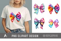Watercolor Colorful Bows Clipart Product Image 1