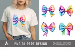 Watercolor Colorful Bows Clipart Product Image 1