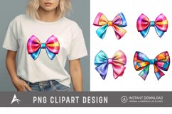 Watercolor Colorful Bows Clipart Product Image 1