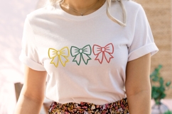 Colorful Bows Outline Embroidery Design - Machine Embroidery Product Image 4