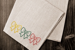 Colorful Bows Outline Embroidery Design - Machine Embroidery Product Image 3