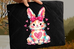 Colorful Bunny Coquette PNG,Brushstroke Easter Bunny PNG Product Image 3