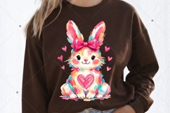 Colorful Bunny Coquette PNG,Brushstroke Easter Bunny PNG Product Image 4