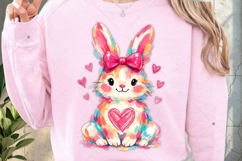 Colorful Bunny Coquette PNG,Brushstroke Easter Bunny PNG Product Image 5