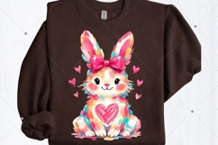 Colorful Bunny Coquette PNG,Brushstroke Easter Bunny PNG Product Image 6