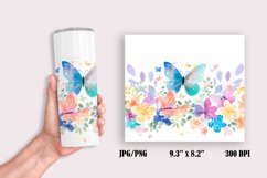 Colorful Butterflies and Flowers Tumbler Wrap Sublimation Product Image 2