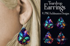 Butterfly Earrings, Teardrop Earrings, Oil Painting Earrings Product Image 1