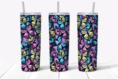 Colorful butterflies tumbler sublimation designs for 20 oz skinny tumblers. Full wrap png files for download.