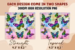 Colorful Butterfly 20Oz Skinny Tumbler Sublimation Wrap Product Image 2