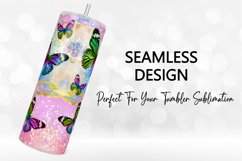 Colorful Butterfly 20Oz Skinny Tumbler Sublimation Wrap Product Image 3
