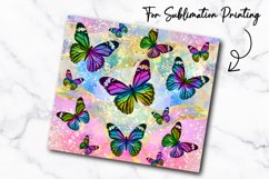 Colorful Butterfly 20Oz Skinny Tumbler Sublimation Wrap Product Image 4