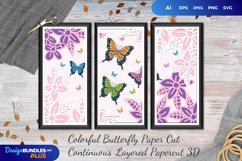 Butterfly Paper Cut | Continuous Layered Papercut Product Image 1