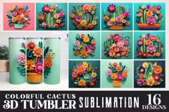 Colorful Cactus 3D Tumbler Sublimation Bundle Product Image 1