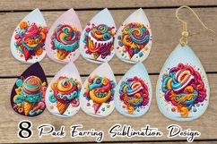 Colorful Candy Earring teardrop sublimation design Product Image 1