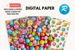 Colorful Candy Digital Paper, Candy Background Product Image 1
