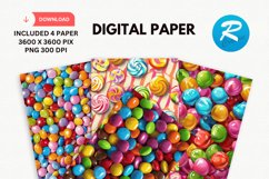 Colorful Candy Digital Paper, Candy Background Product Image 1