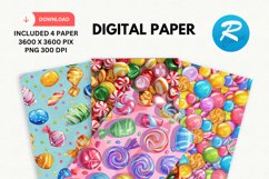 Colorful Candy Digital Paper, Candy Background Product Image 1