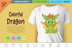 Colorful cartoon dragon. Fantasy clipart. Product Image 1