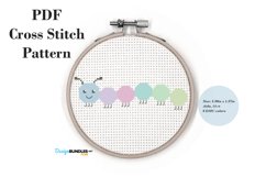 Colorful Caterpillar Cross Stitch Pattern PDF File Product Image 1
