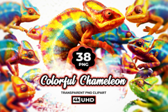 Cute Chameleon PNG Clipart Bundle Product Image 1