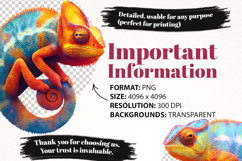 Cute Chameleon PNG Clipart Bundle Product Image 6