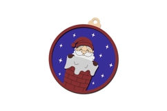 Santa in Chimney Christmas Ornament Layered Laser Cut File Product Image 4