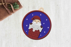 Santa in Chimney Christmas Ornament Layered Laser Cut File Product Image 2