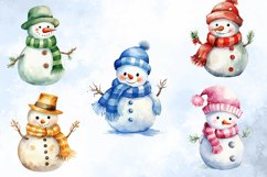Colorful Christmas Snowman Clipart Product Image 3