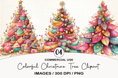 Colorful Christmas Tree Clipart Product Image 1