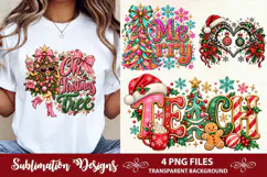 Colorful Christmas Typography PNG Product Image 1