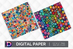 Colorful Circle Digital Paper Product Image 1