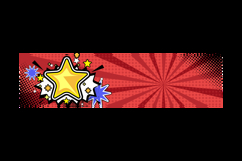 Colorful comic abstract background template horizontal banne Product Image 2