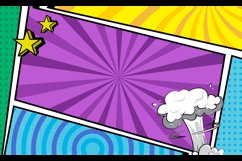 Colorful comic cartoon frame border template background conc Product Image 2