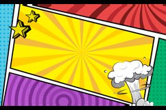 Colorful comic cartoon frame border template background desi Product Image 2