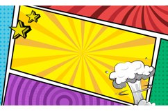Colorful comic cartoon frame border template background desi Product Image 1