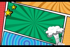 Colorful comic cartoon frame border template background grap Product Image 2