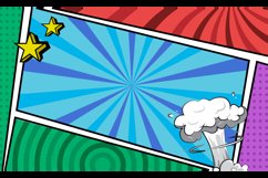 Colorful comic cartoon frame border template background vect Product Image 2